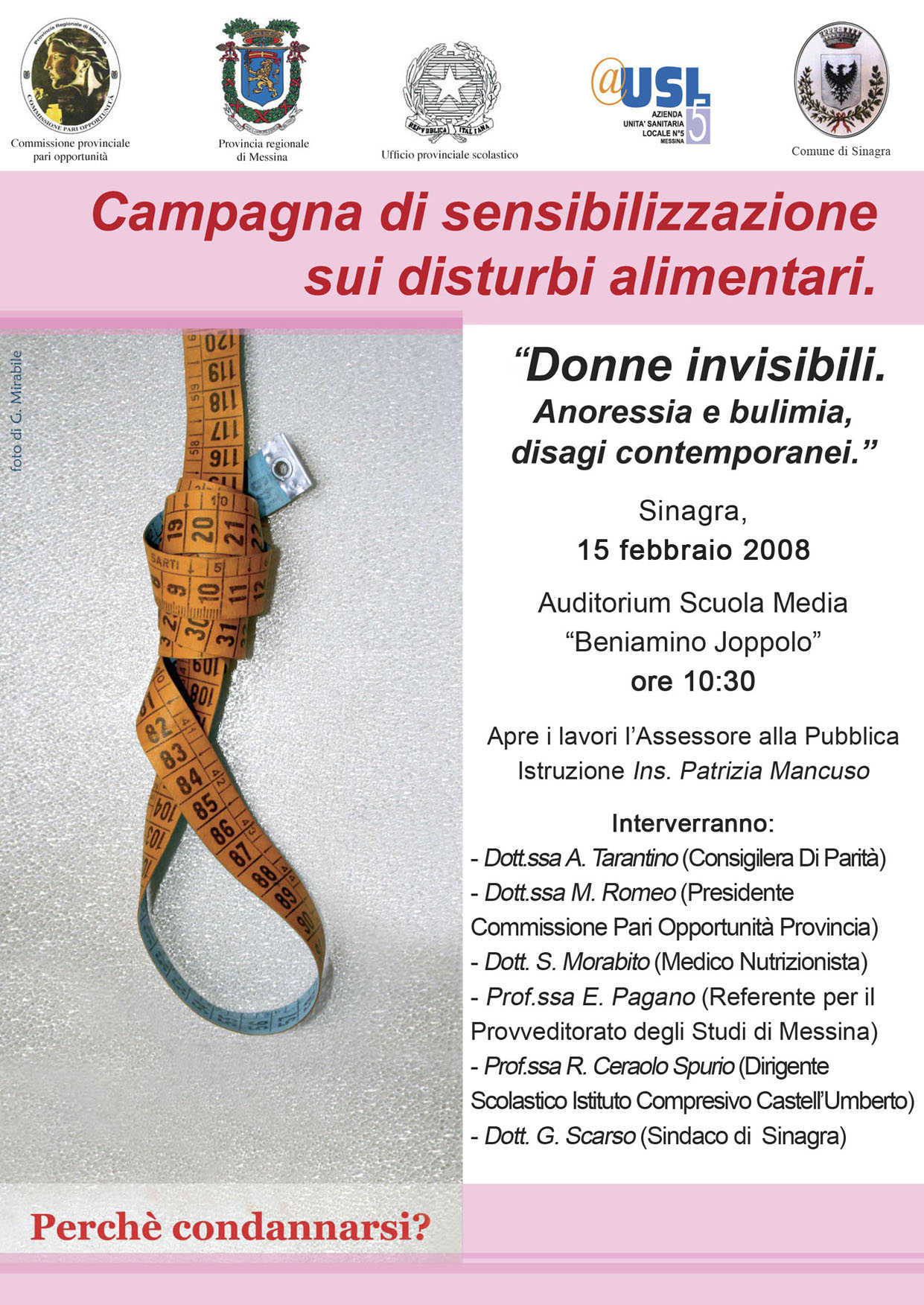 Campagna di sensibilizzazione sui disturbi alimentari